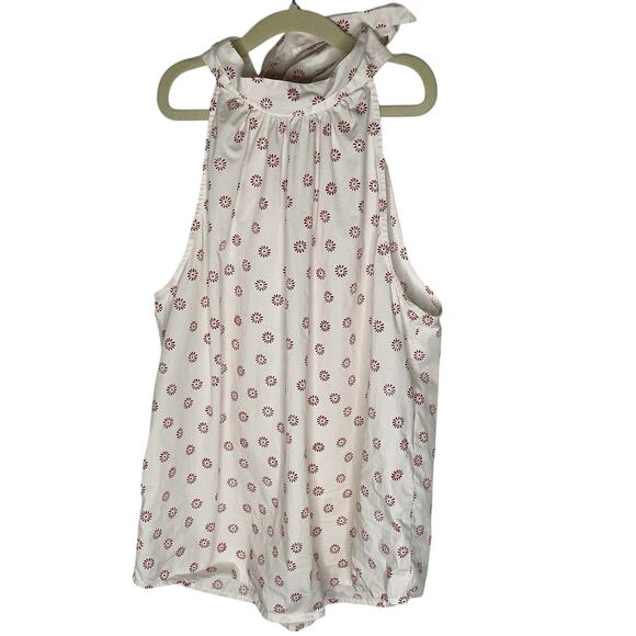 J. Crew Printed Tie Neck Top Sleeveless Size 6 Euc Summer Blouse - Picture 1 of 7